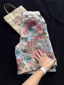 Quần Short Nam Mùa Hè Mỏng Màu Hồng Hawaii Quần Dài Năm Điểm Phong Cách Mỹ Cổ Điển Quần Dài Vừa Phải Đi Biển