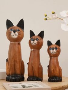 แมวตั้งโต๊ะ ไม้แกะสลักวางบนโต๊ะ ของตกแต่งโรงแรมตกแต่งบ้าน สวยงาม แมว ไม้แกะสลัก ของตกแต่งบ้าน ขนาด8นิ้ว 10นิ้ว 12นิ้วจัดส่งฟรี