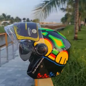 Mũ bảo hiểm M268 2 kính màu đen nhám -Nón bảo hiểm 3/4 2 kính đe nhám cực chấthàng chính hãng