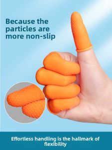 Orange Thickened Anti-wear Finger Protectors with Anti-slip Dots Rubber