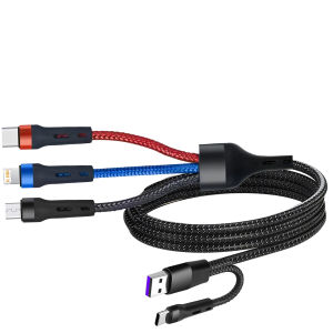 2 In 3 USB C Fast Charging Cable Multi Function Type C Charger Wire For iPhone Pro Max Samsung Xiaomi Macbook Android