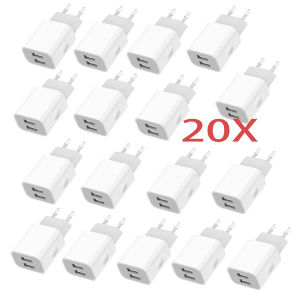 Cổng USB Kép 5V 2A Bộ Sạc Tường Di Động EU Bộ Chuyển Đổi Nguồn Điện Gia Đình Du Lịch Phích Cắm Châu Âu Cho Điện Thoại Di Động