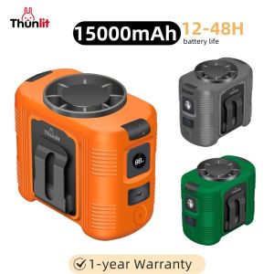Thunlit C2 15000mAh Hanging Waist Fan 3in1 Portable Rechargeable Outdoor Body Fan with Light & Powerbank Clip on Waist Cooling Fan 5 Speed Wind