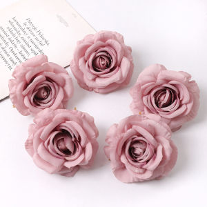 2/5Pcs 10cm Artificial Rose Silk Flower Heads Simulated Flower Home Room Decoration Wedding Decoration DIY Wreath Accessories
