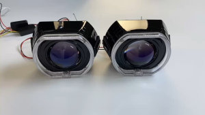 เลนส์ไฟโปรเจคเตอร์ LED ไบ-LED สไตล์ BM สีดำ ขนาด 3 นิ้ว EasyFit BLUE LENS