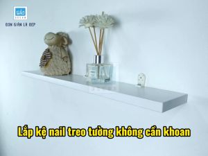 [Không khoan] Kệ Nail Sơn Móng Dài 60cm Đến 120cm Rộng 10cm Treo Tường Spa Nail SIB Decor KT010P