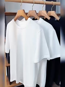 Áo Thun Nam Cotton SlimFit Tôn Dáng - Áo Phông Nam Basic Cổ Tròn 2 màu Trắng/Đen