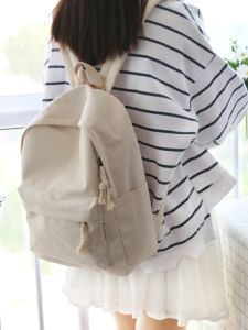 Túi Vải Canvas Màu Trơn Mới 2023 Túi Đi Học Đơn Giản Thoải Mái Phong Cách Đại Học Phù Hợp Cho Học Sinh Trung Học Du Lịch Túi Đeo Vai Đôi