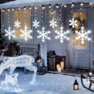 Believe Fairy Lights Hanging Christmas Light Outdoor Waterproof Curtain Design Christmas Lights Snowflakes Christmas Lights For Christmas Tree Decor Snowflakes Lights String Lights Christmas Lights LED Lights Strip Light Snow Flakes Christmas Decorations