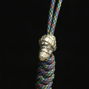Woolen Hat Gorilla Head Sculpture White Brass Knife Beads Orangutan EDC DIY Woven Paracord Lanyard Charms Pendants Accessories