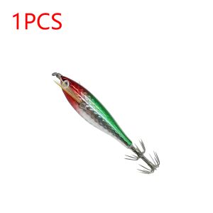 1-3Pcs 5.5g Laser Luminous Floating Horizontal Wood Shrimp Lure Hook Fishing Tackles Simulation Squid Hook Cuttlefish Fish Baits
