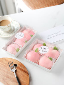 Popular 3pcs Peach Flavored Snowy Bride Packaging Box Disposable 4pcs Assorted Pastries Egg Yolk Crispies Kitchen Baking Tools