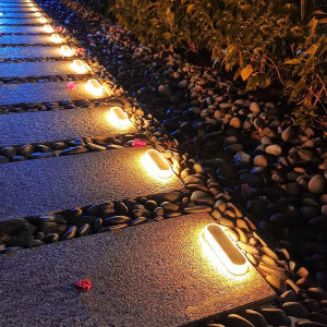 4 Pack Solar Deck Lights Outdoor Step Lights Waterproof IP68 Solar Dock Deck Lights Stick on Lights for Step Stairs Driveway