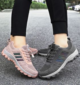 Womens Casual Sports Shoes Spring Autumn Anti-slip Soft Bottom Comfortable Walking Shoes Elastic Closure Daily Wear