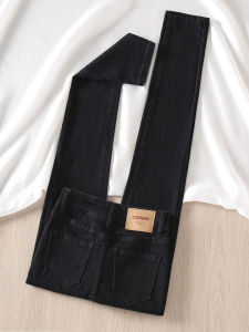 High Waist Slim Fit Black Denim Jeans Womens Autumn New Style Elastic Small Foot Pencil Pants Comfortable Breathable Soft