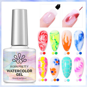 BORN PRETTY | BORN PRETTY 10ml Watercolor Gel Bubble Ocean Wave White Gel Nail Polish Clear Gradient Semi Permanent Marble Nail Gel UV/LED