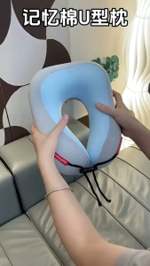 Ergonomic U-Shaped Travel Neck Pillow - Ultimate Support for Flights Travel Portable Can Store U形枕