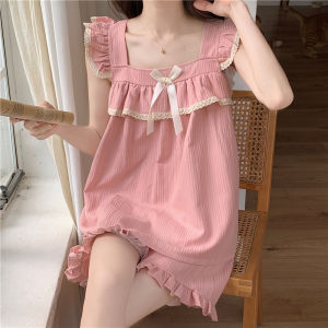 Bra Padded Summer Cotton Loose Camisole Nightdress