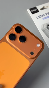 Tấm dán PET bảo vệ viền lens camera công nghệ InvisibleFit™ cho iPhone 17 Pro Max / 17 Pro hiệu URR Film siêu mỏng 0.1mm Chống bám vân tay – Kỵ nước kỵ dầu Chống trầy & mài mòn vượt trội