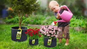 Gallon fabric planting bag with breathable and thickened planter pot and seedling bag with reinforced handle