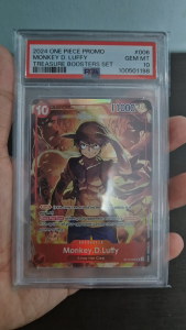 PSA 10 Monkey D Luffy #006 PROMO HOLO Treasure Boosters Set (ENGLISH) (2024) - One Piece Card GRADED