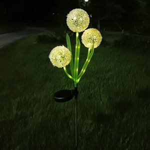 1 pcs Solar Dandelion Stake Lights Colorful LED Waterproof Outdoor Garden Lights for Yard and Patio Camping Decoration