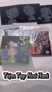 (Tặng Kèm Bút Cạo) Bộ 3 Tranh Cạo Thanh Tre Tranh Cạo Chibi Dễ Thương Tự Hoàn Thành DIY