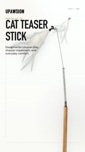 UPawsion Detachable Premium Cat Teaser Stick with Replaceable Feather Refills