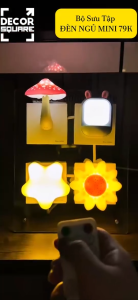 Đèn ngủ điều khiển từ xa nhiều hình dễ thương tăng/giảm độ sáng hẹn giờ dercor phòng ngủ