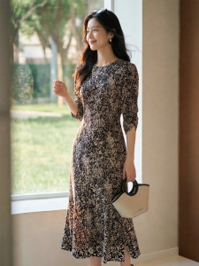 Misoshine | Silk Charming Elegant Waist-Shaping Slimming Floral Dress