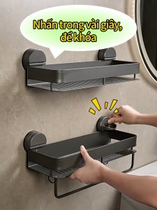 Giá để đồ MEIDOO kệ phòng tắm treo tường gắn cốc hút có thể tháo rời tiện lợi khi sử dụng