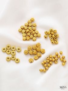 Fanny 18K Sand Gold Accessories Vintage Method Six-Petal Hibiscus Wheel Rose Flower Lantern Beads DIY Necklace Bracelet Loose Beads