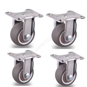 4Pcs Furniture Caster 1-2 Inch Soft Rubber Universal Wheel 360° Swivel Mute Caster Roller Wheel for Platform Trolley Accessories