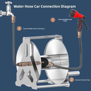 DELIXI Electric | Stainless Steel Hose Storage Rack Car Wash High-Pressure Water Gun Home Gardening Watering Hose Reel Essential Hose Organizer Tool