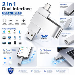 OTG USB 2.0 Flash Drive 32GB Metal Pen Drive 64GB Waterproof High Speed Flash Disk Mini Memory Sticks 128GB U Disk Pen Drive