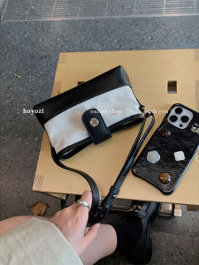 High Quality Leather And Canvas Mobile Phone Bag for Women Crossbody Walking Small Bags Casual Style Zipper Closure Pure Color