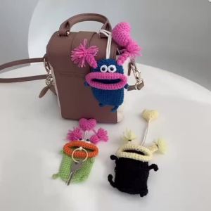 Key Case Thick-Lipped Monster Pull-Out Key Case Hand-Woven Key Case Fun Car Key Case Butler Key Case