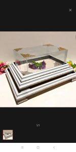 kotak hantaran seserahan frame fiber isi 3 atau 2 kotak bok.(free kaki sudut)..