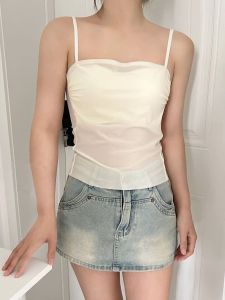 เสื้อชั้นในแบบมีแผ่นเสริมหน้าอกแบบมีสายรัดขนาดเล็กแบบสวมใส่สบายสำหรับผู้หญิง ผ้าไหมน้ำแข็ง แผ่นเสริมหน้าอก ดีไซน์หลังสวยงาม ชุดชั้นในแบบเกาะอก