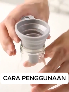 Corong Minyak Silikon Food Grade Lipat Fleksibel Praktis | Silicone Funnel Adjustable