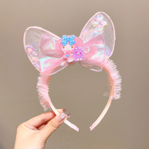 Elsa Princess Glowing Mesh Hairband Girls Birthday Headwear Baby Hairband Hairpin Fairy Tale Fairy Light up Hair Accessories