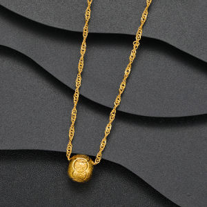 Original hikaw 18k Saudi gold pawnable legit necklaces aesthetic womens lucky transfer beads pendant jewelry for moms gift Buy 1 Get 1