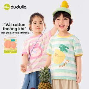 DUDUJIA | Áo Thun Tay Ngắn In Họa Tiết Đáng yêu Cho Bé