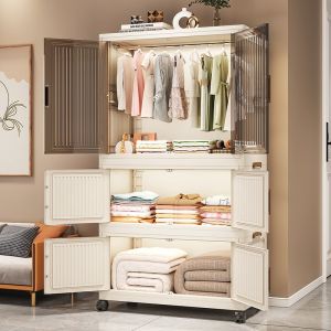 Foldable Childrens Wardrobe Baby Clothes Storage Box Snack Organizer Household Storage Cabinet Multi-Functional Container