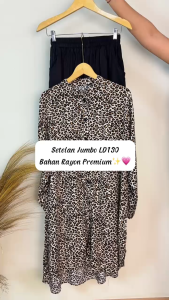 Setelan Jumbo Wanita Ld 130 Cm Model Kekinian Motif Leopard