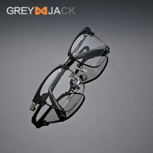 Grey Jack Frame Kacamata Kotak Model Half Bahan TR90+Metal Ringan Fashionble Pria dan Wanita Bisa Minus 8016