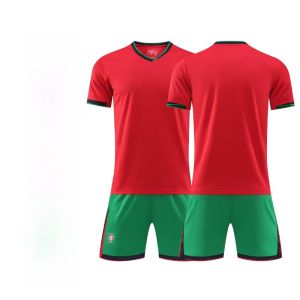 CR7 Football Jersey Number 7 Printed Kids Sports Competition Training Uniform Set Boys Girls Soccer Kit Home Match Training