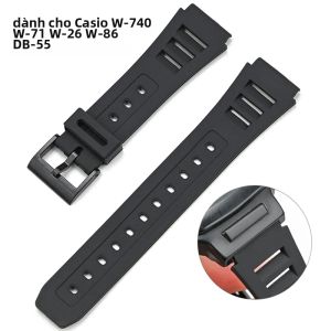 Dây Đeo Đồng Hồ Bằng Nhựa 19mm Cho Casio Nam Thể Thao Dây Cao Su Chống Thấm Nước Vòng Đeo Tay Thay Thế Chống Nước Cho W-740 W-71 DB-55 W-26 W-86