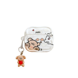 Cute Cartoon Heart Little Dog Apple Airpods pro 3 New Three Generation Protective Case Wireless Bluetooth Earphone Cover Couple Style