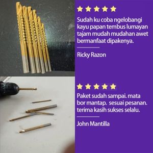 Titanium Plating Mata Bor 6 Pcs/Set Gergaji Kayu Plastik Bes Potong Power Drill HSS Steel Woodworking Drilling Cut Grooving